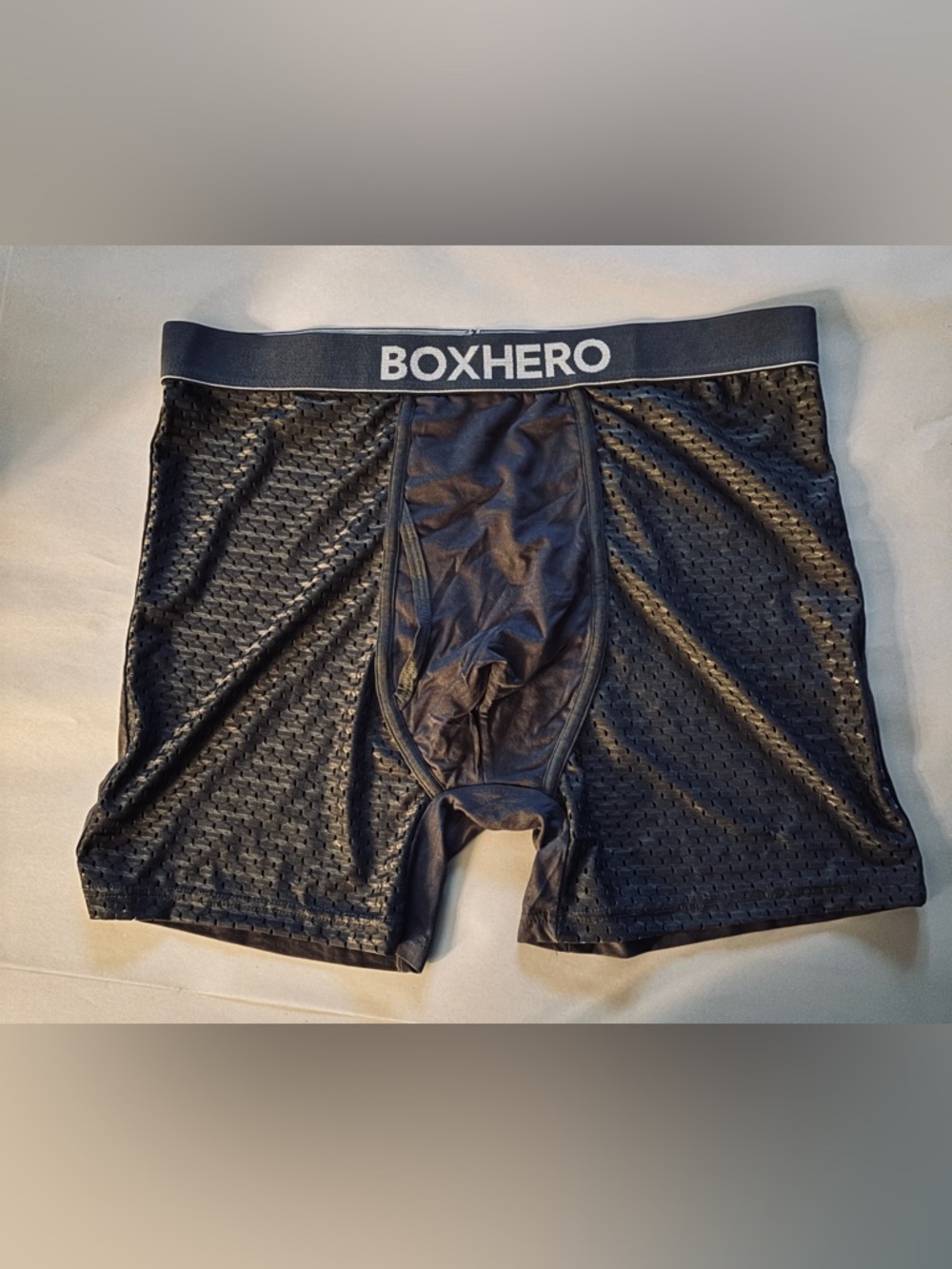 3 pair of BoxHero Men's  Breathable
 Boxer Briefs 1 Gray, black , blue color